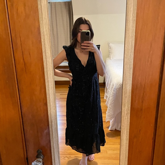 Lulus black wrap midi/maxi dress - Picture 2 of 6